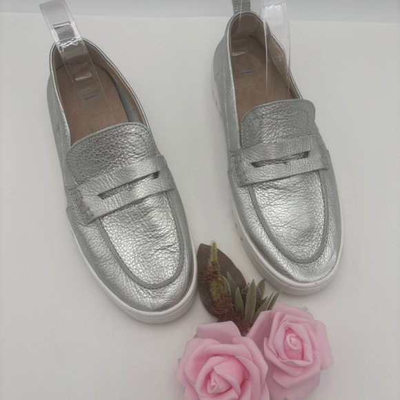 Vionic Metallic Silver Loafers - Picture 3 of 14